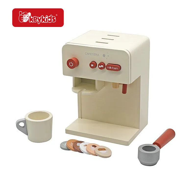 OEM Simulated Kitchen Toys Wooden Kids Coffee Maker for Girls & Boys W10D632