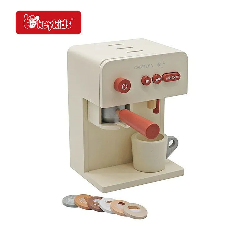 OEM Simulated Kitchen Toys Wooden Kids Coffee Maker for Girls & Boys W10D632