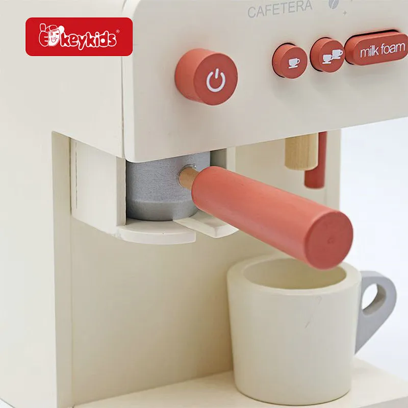 OEM Simulated Kitchen Toys Wooden Kids Coffee Maker for Girls & Boys W10D632